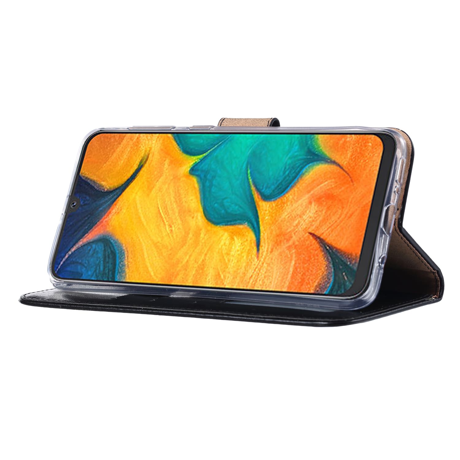 Samsung Galaxy A30 Hoesje Zwart met Pasjeshouder