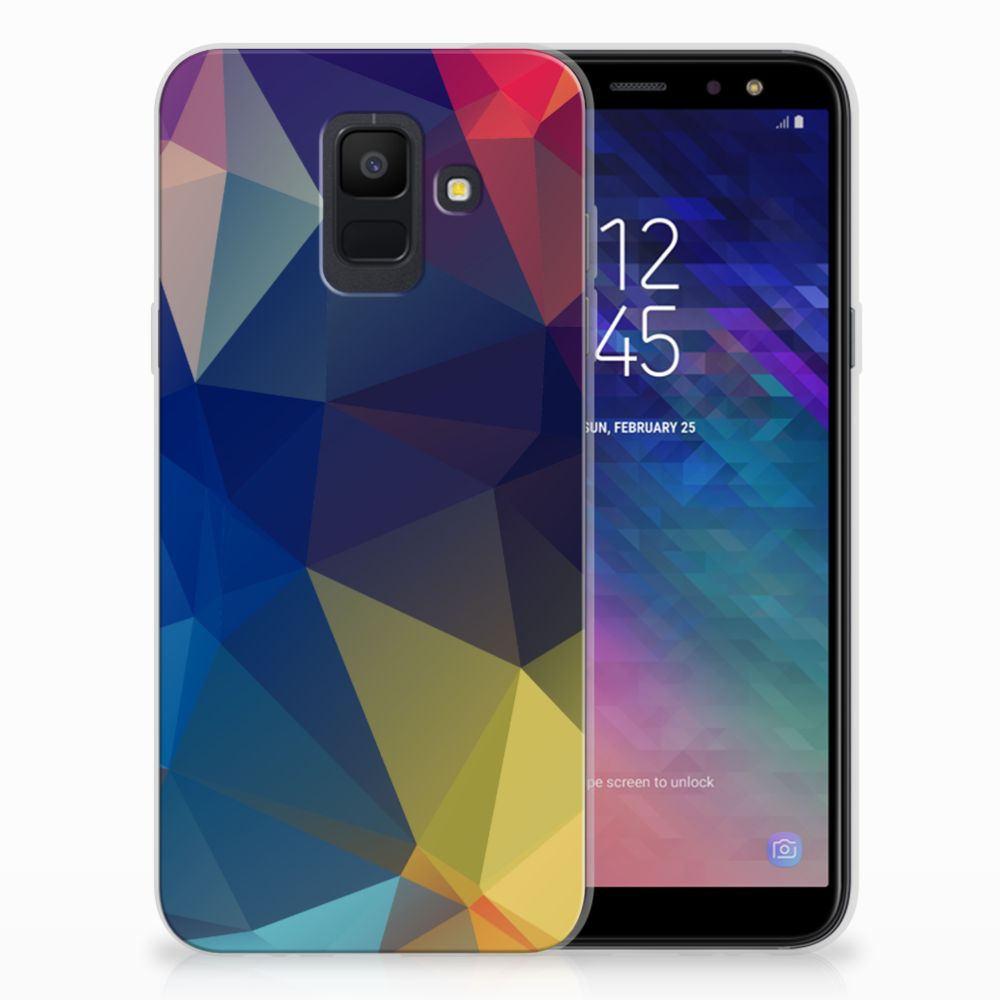 Samsung Galaxy A6 (2018) TPU Hoesje Polygon Dark