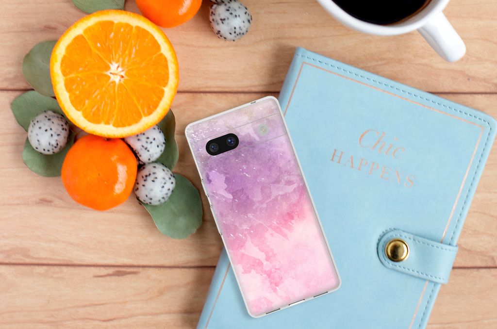 Hoesje maken Google Pixel 7A Pink Purple Paint