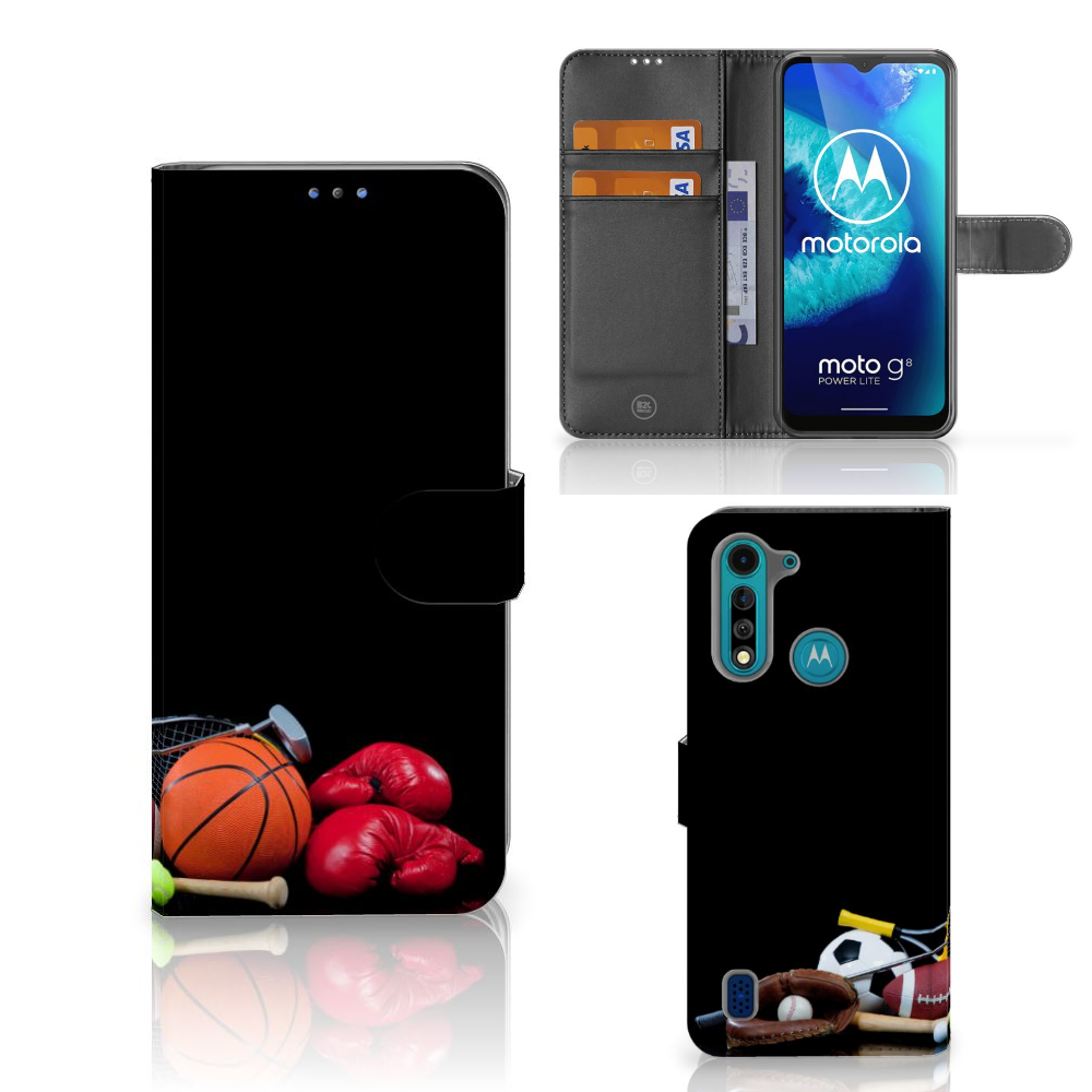 Motorola G8 Power Lite Wallet Case met Pasjes Sports
