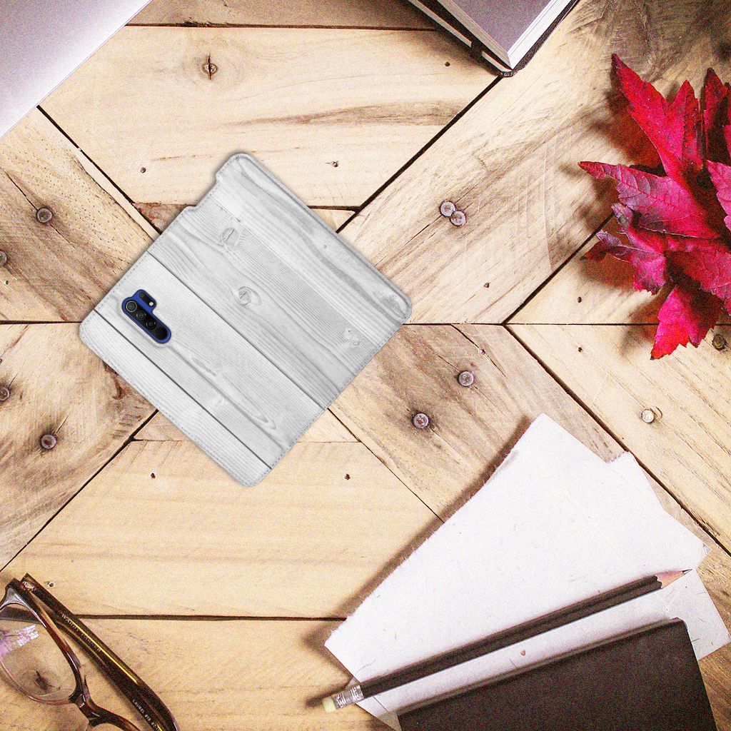 Xiaomi Redmi 9 Book Wallet Case White Wood - B2C Telecom