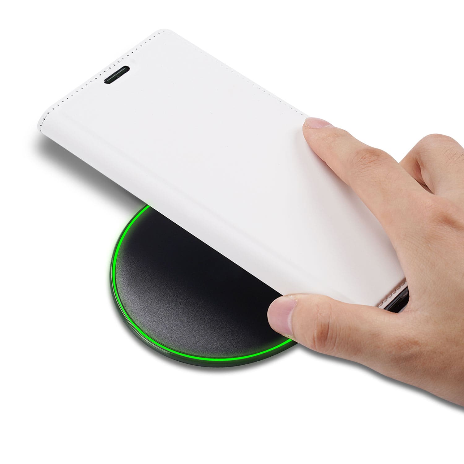 Samsung Galaxy M20 Hoesje Wit met Pashouder