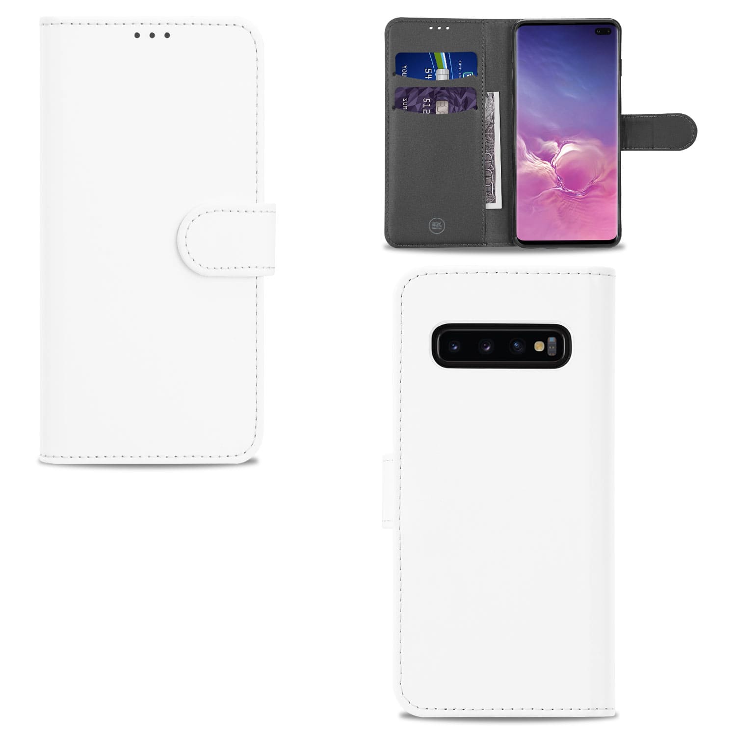 Samsung Galaxy S10 Plus Hoesje Wit met Pasjeshouder