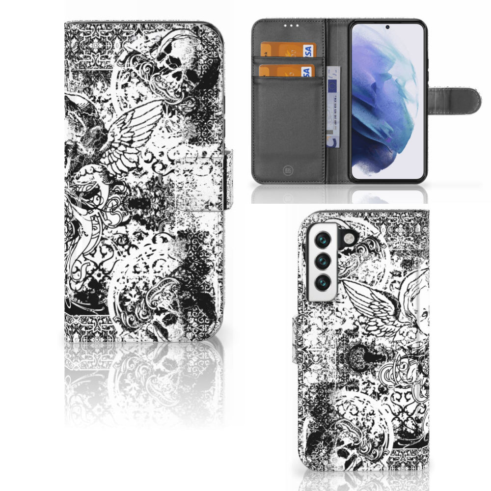 Telefoonhoesje met Naam Samsung Galaxy S22 Skulls Angel