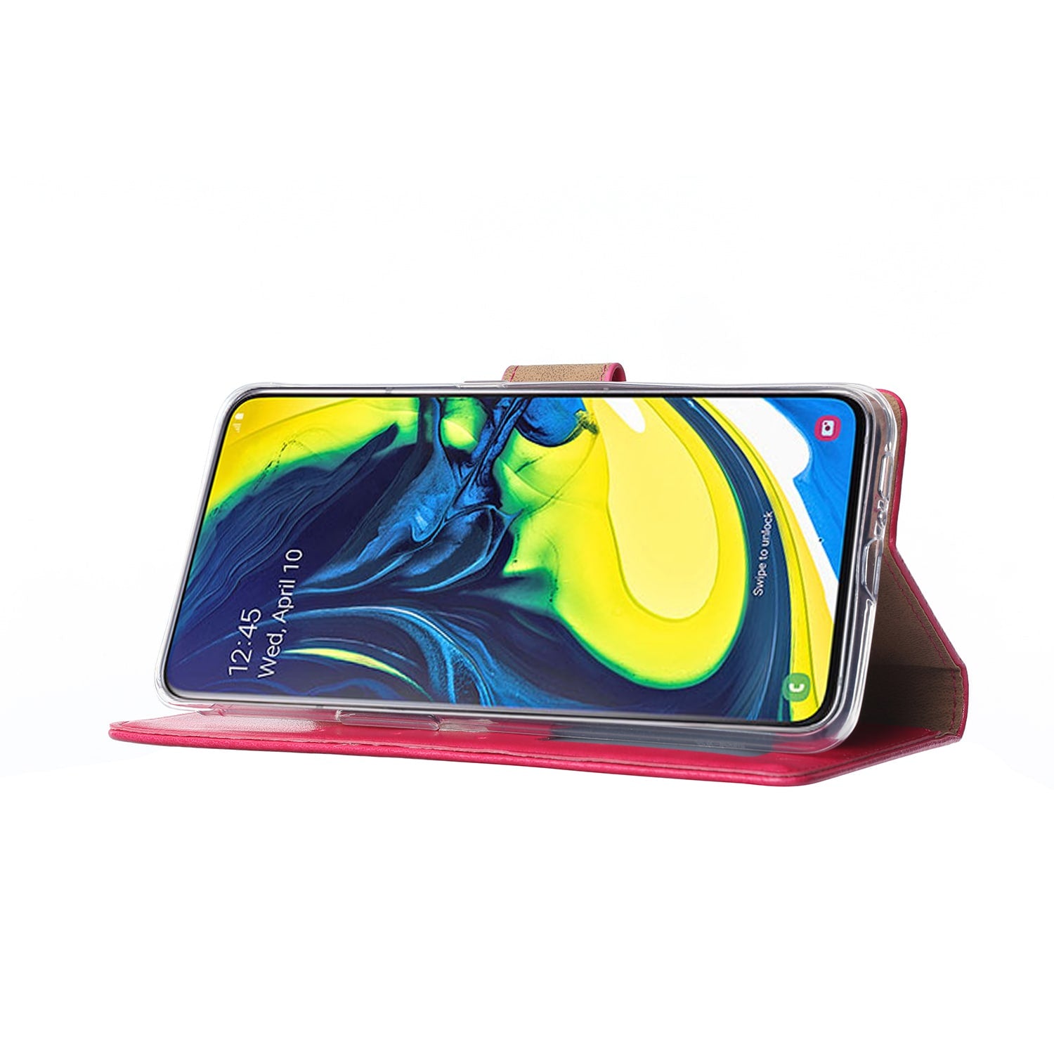 Samsung Galaxy A80 Hoesje Roze met Pasjeshouder