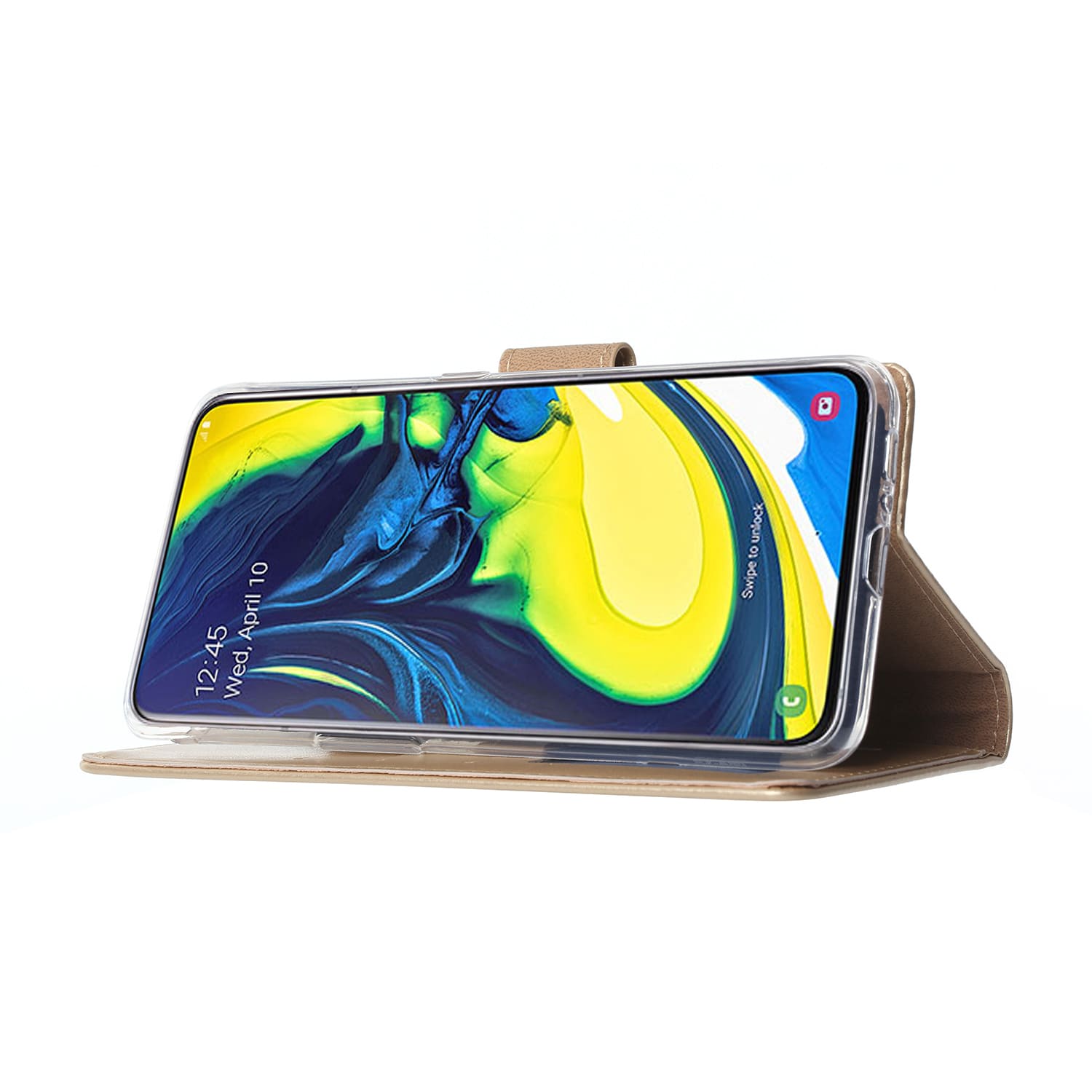 Samsung Galaxy A80 Hoesje Goud met Pasjeshouder