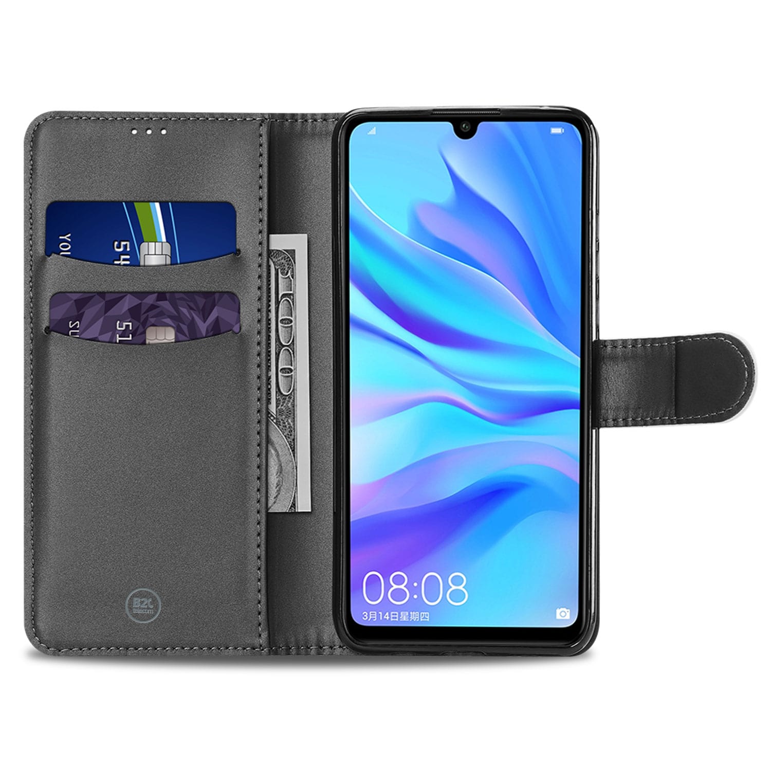 Huawei P30 Lite Telefoonhoesje Wit met Pasjeshouder