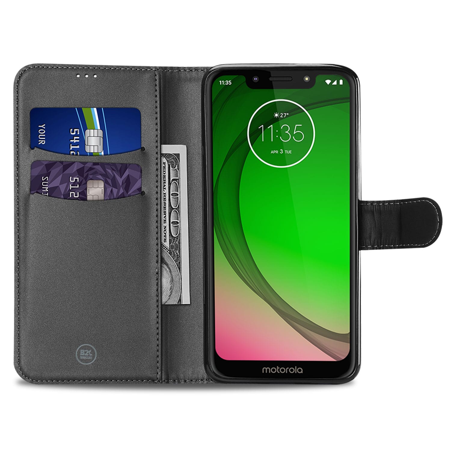 Motorola Moto G7 Play Hoesje Wit met Pasjeshouder