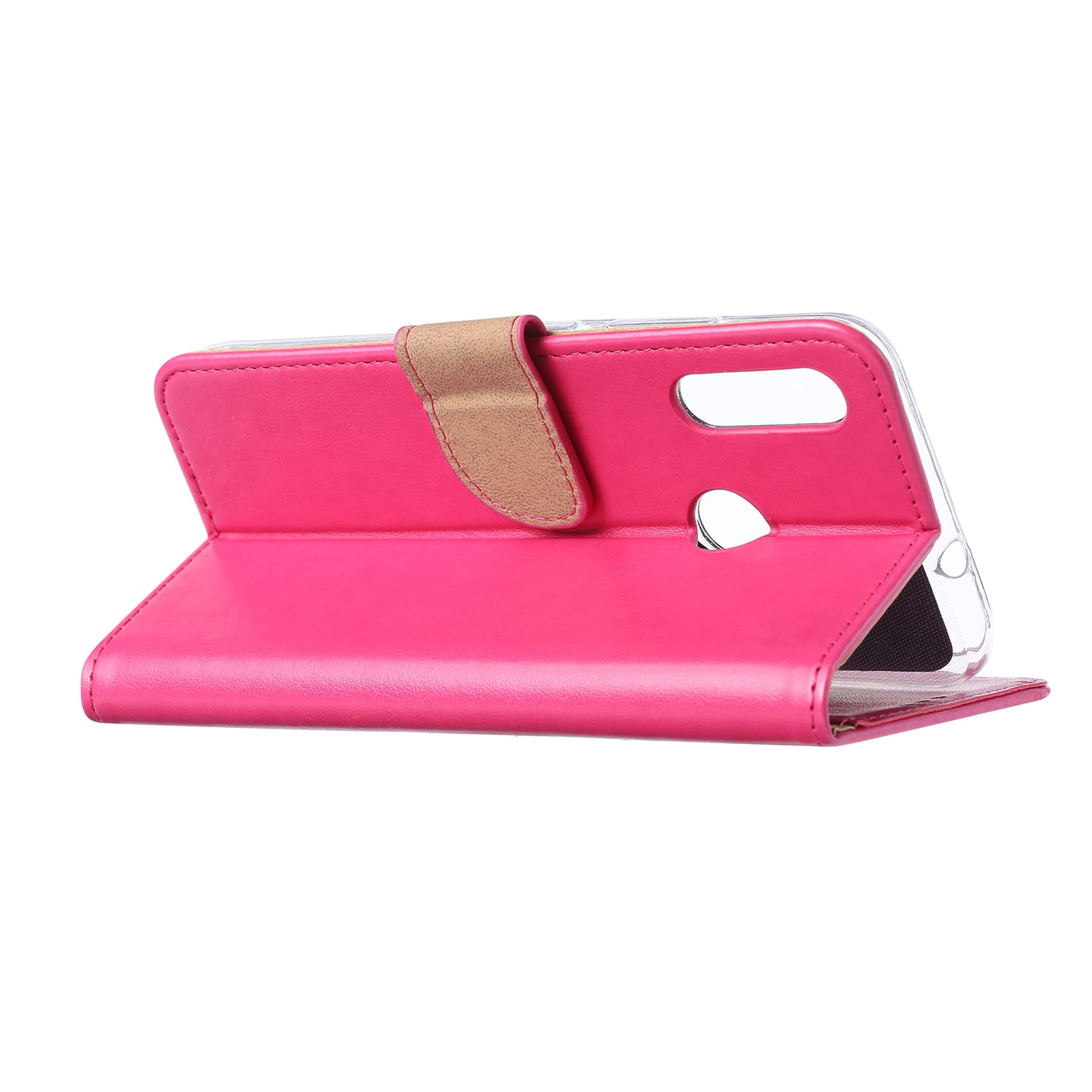 Motorola Moto E6 Plus Hoesje Roze met Pasjeshouder