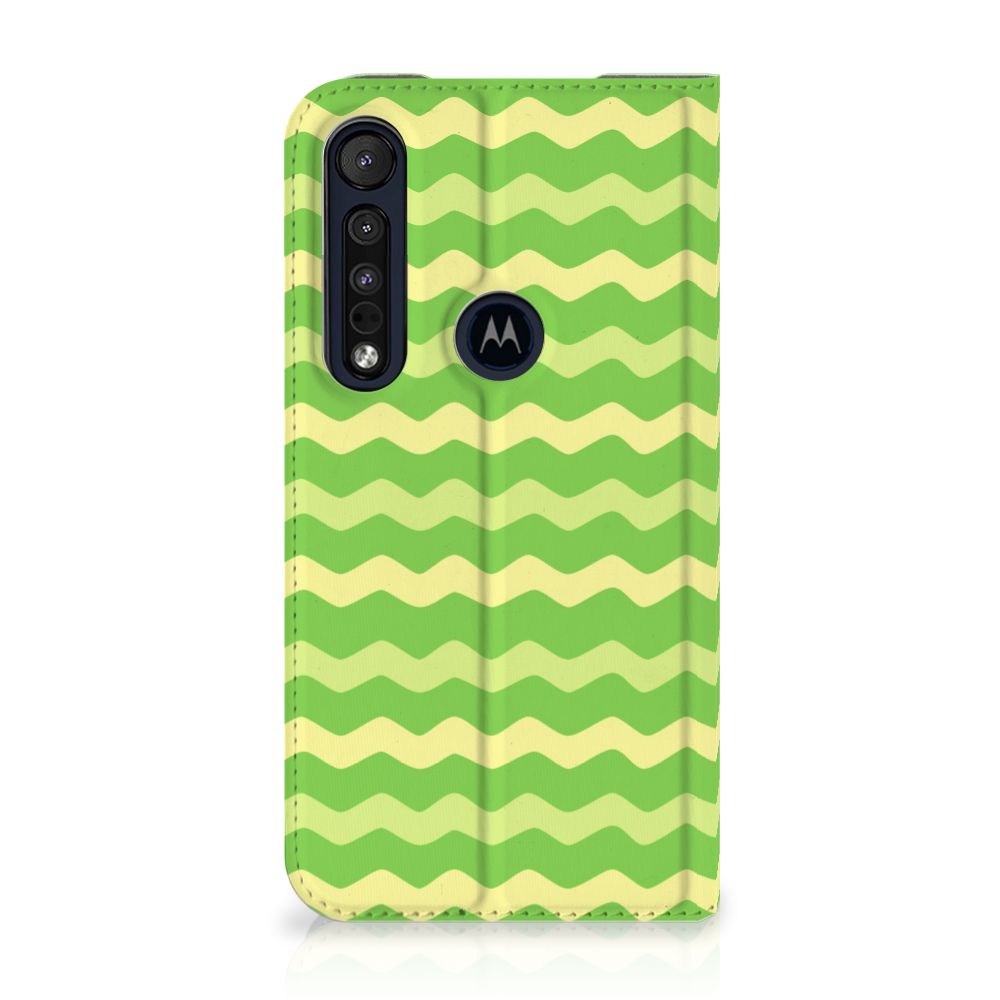 Motorola G8 Plus Hoesje met Magneet Waves Green - B2C Telecom