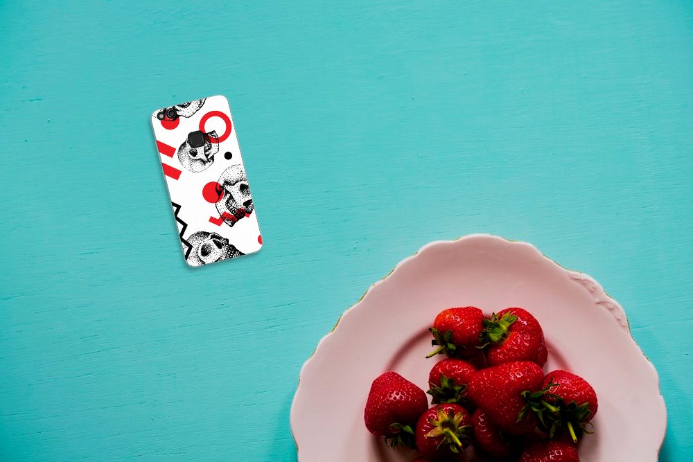 Silicone Back Case Huawei P10 Lite Skull Red