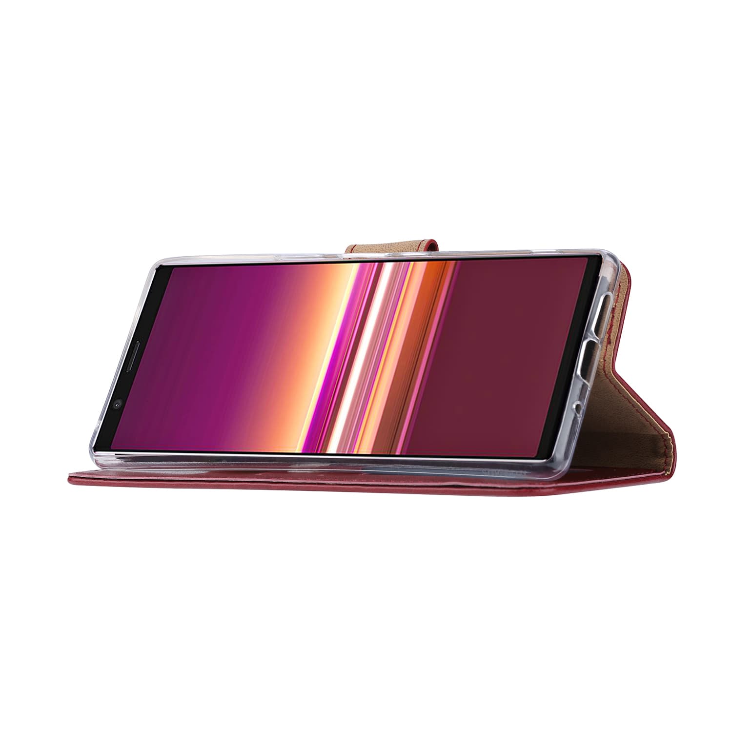 Sony Xperia 5 Hoesje Bordeaux met Pasjeshouder