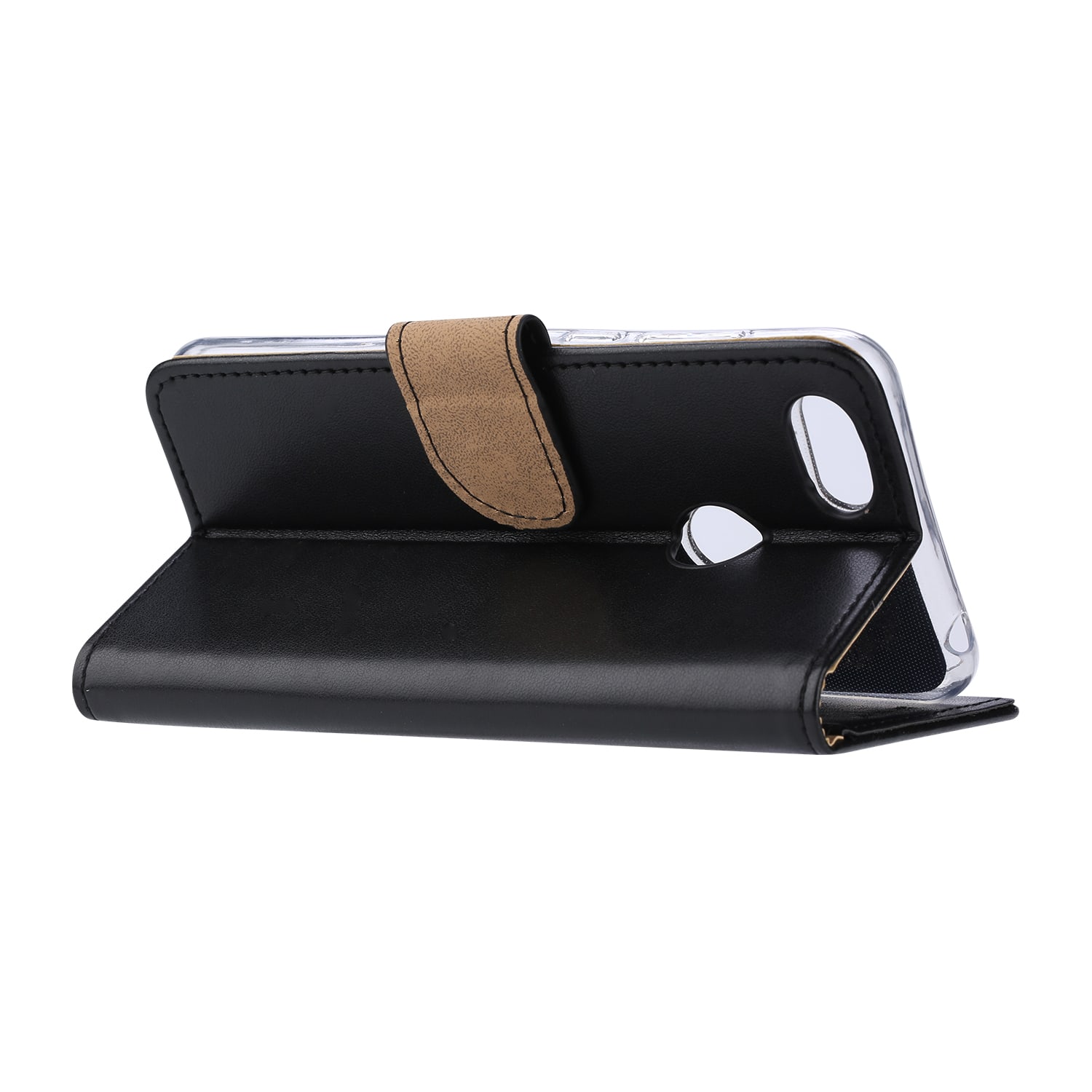 Motorola Moto E6 Play Hoesje Zwart met Pasjeshouder