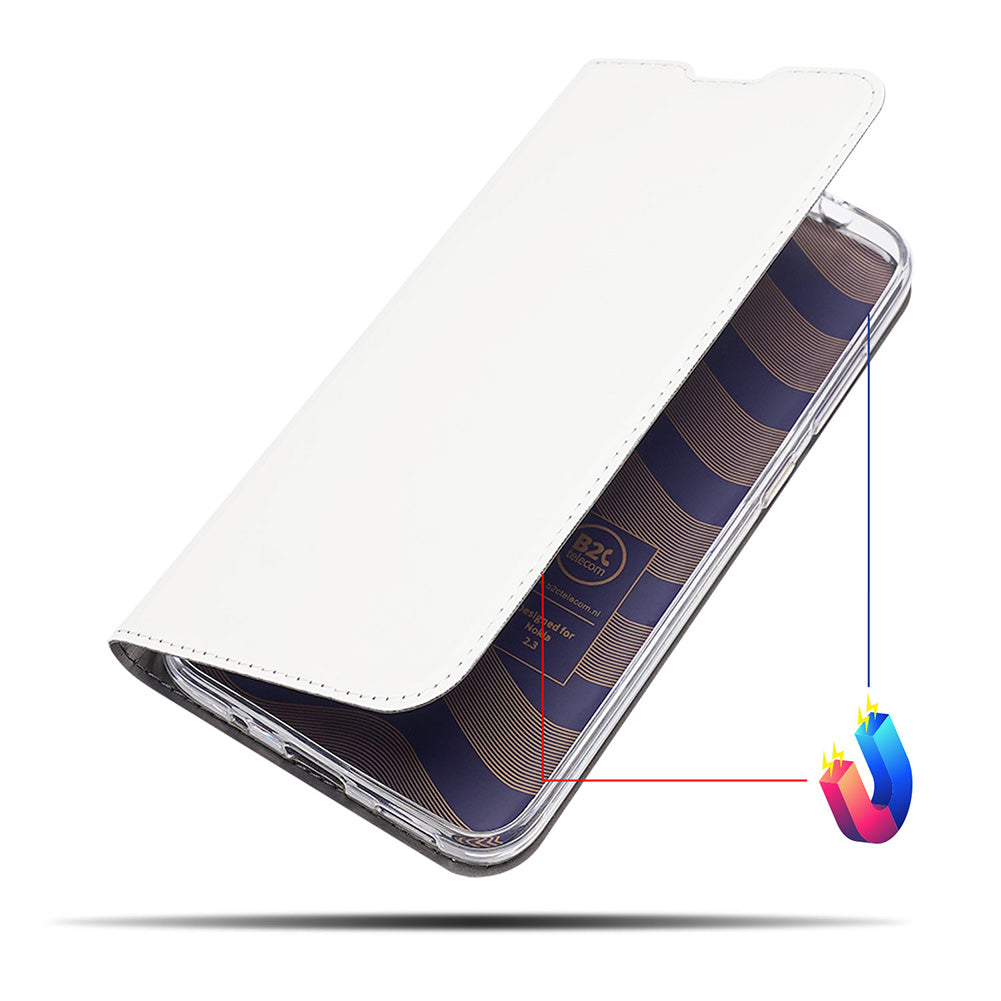 Nokia 2.3 Bookcover Hoesje Wit met Pashouder