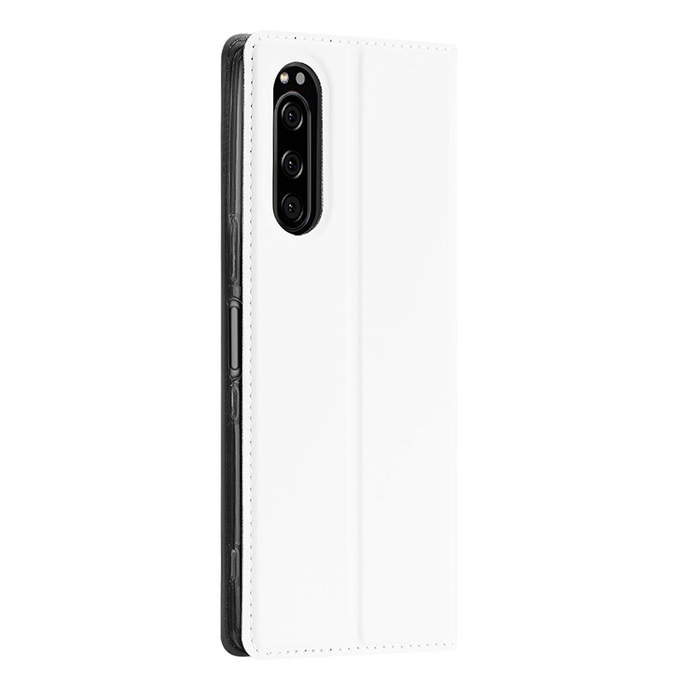 Bookcover Hoesje Sony Xperia 5 Wit met Pashouder