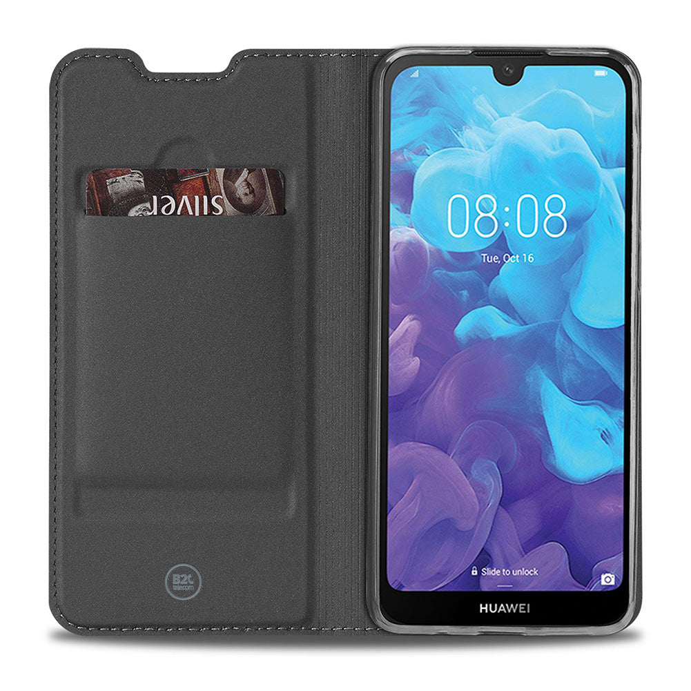 Bookcover Huawei Y5 (2019) Hoesje Wit met Pashouder