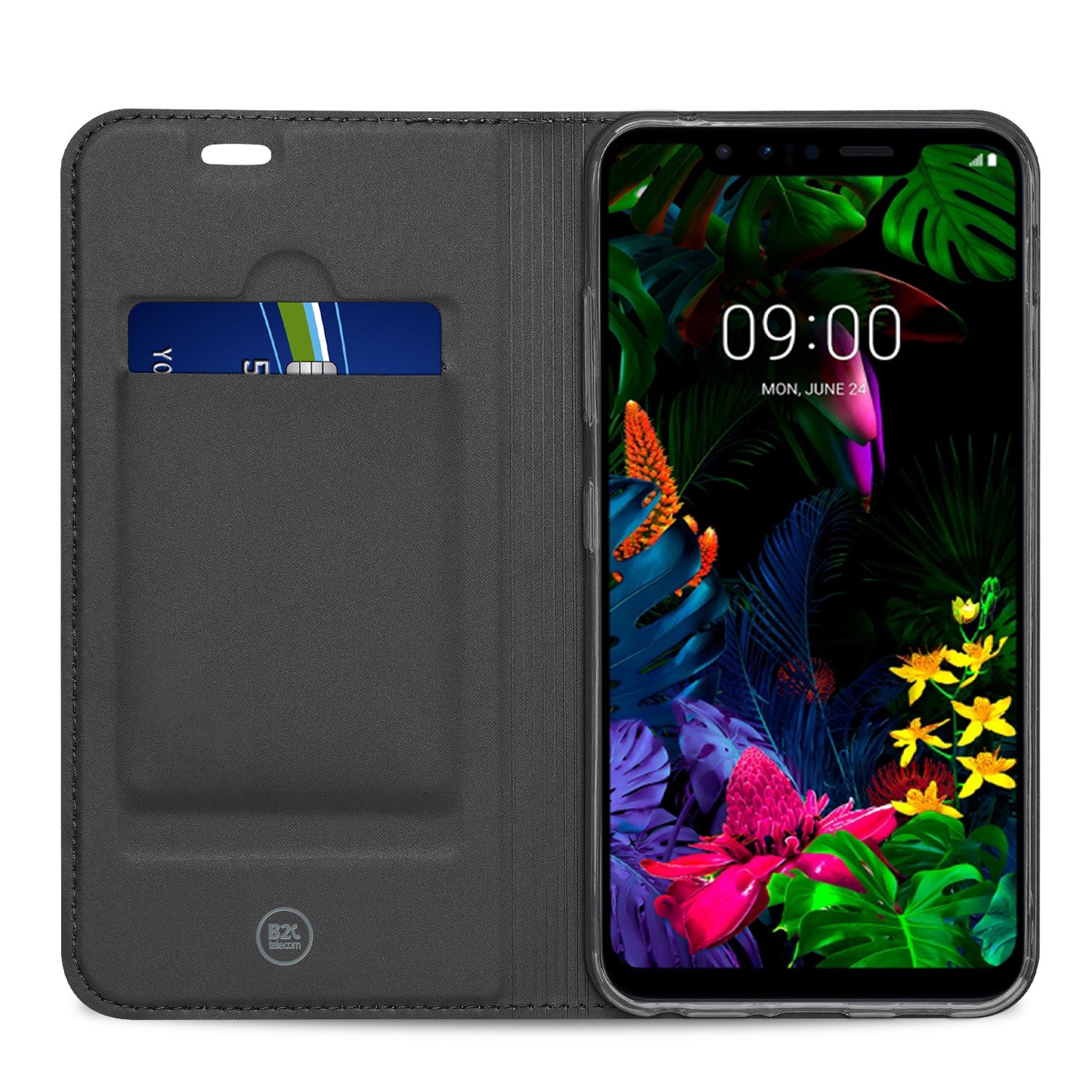 Bookcase Hoesje LG G8s Thinq Wit met Pashouder