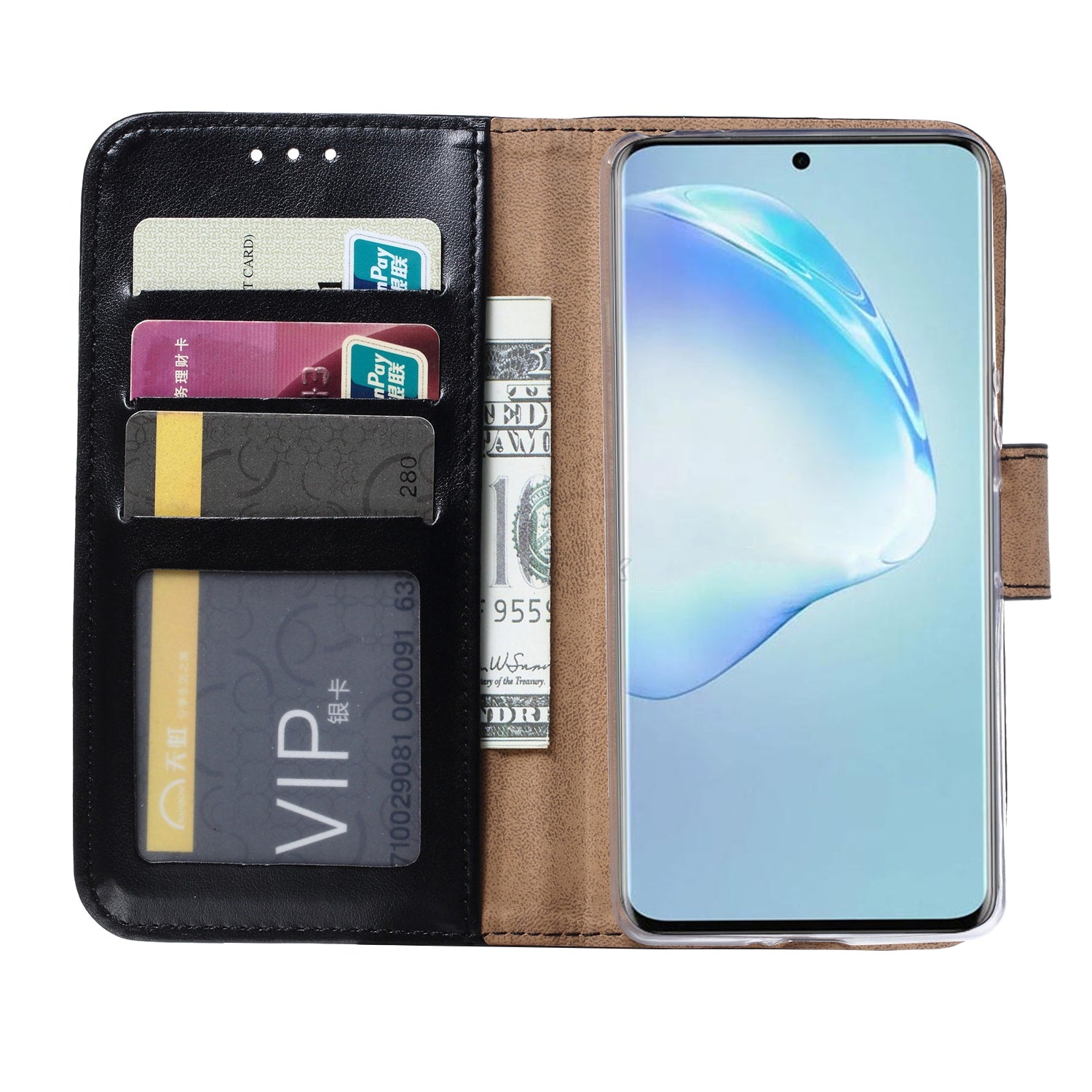 Samsung Galaxy S20 Bookcase Hoesje Zwart met Pasjeshouder