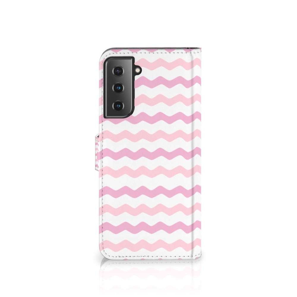 Samsung Galaxy S21 Plus Telefoon Hoesje Waves Roze