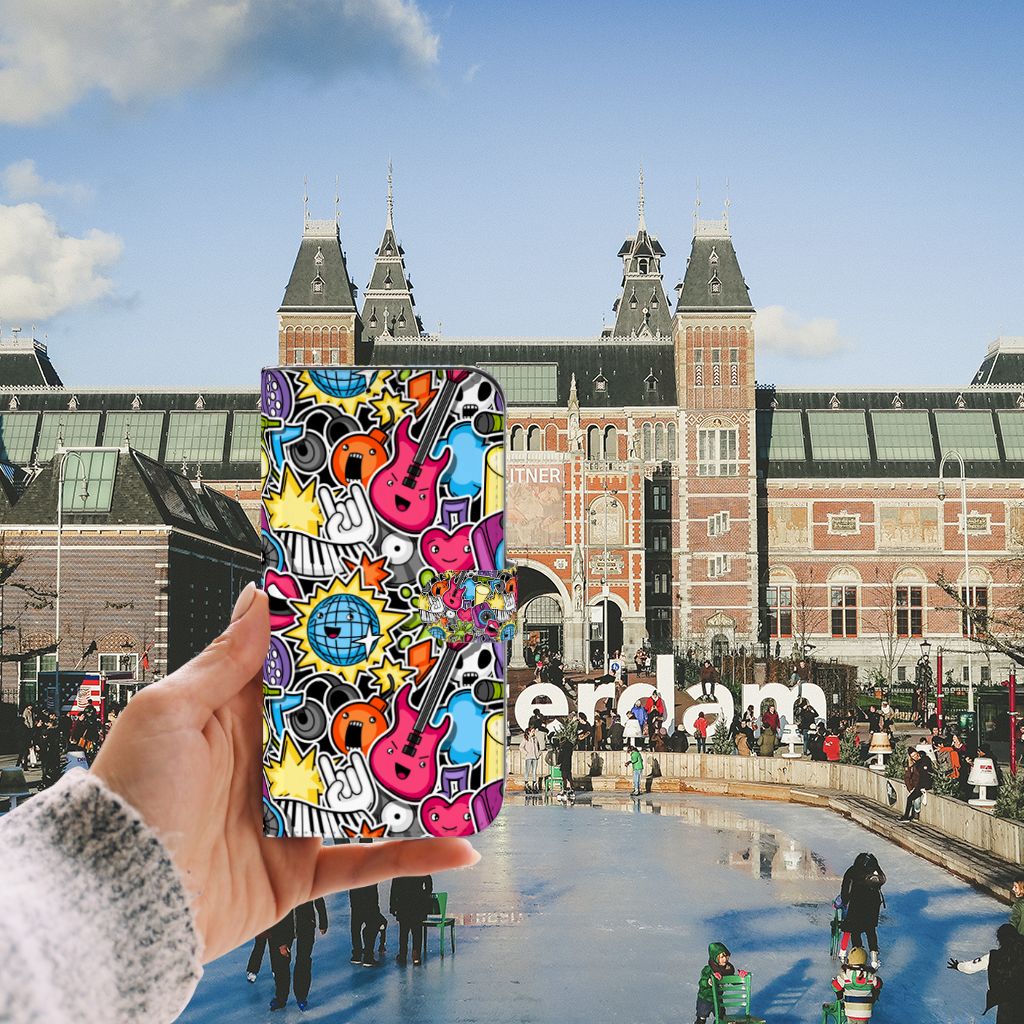 iPhone 13 Pro Max Wallet Case met Pasjes Punk Rock