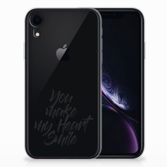 Apple iPhone Xr Siliconen hoesje met naam Heart Smile