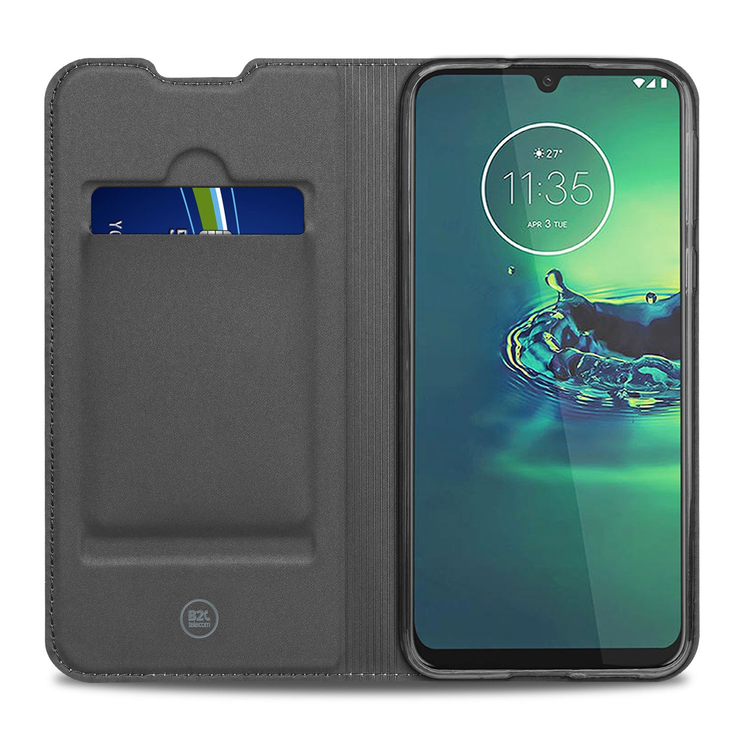 Motorola G8 Plus Hoesje Wit met Pashouder