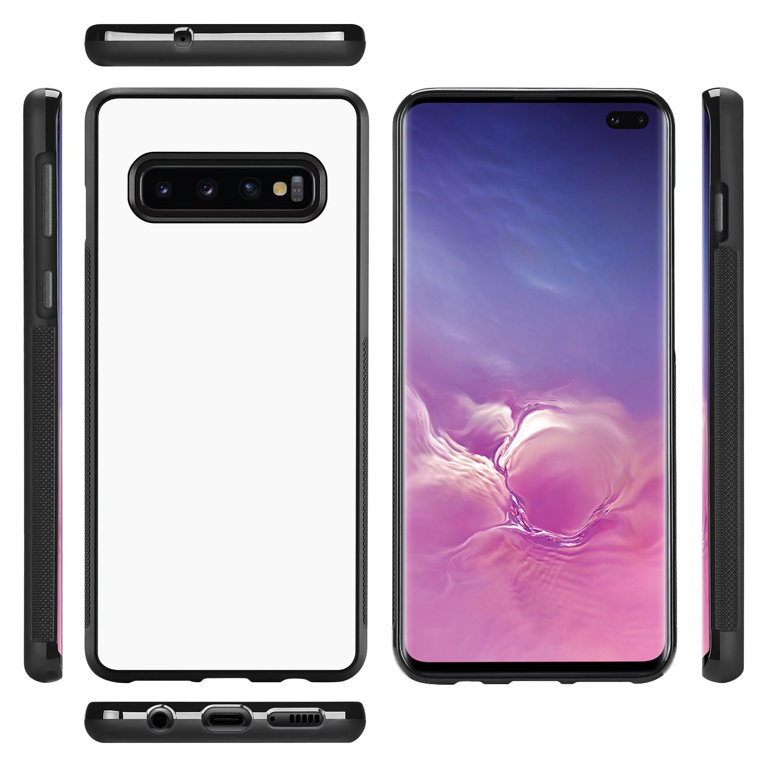 Samsung Galaxy S10 Plus Hoesje TPU Gripcase Zwart/wit