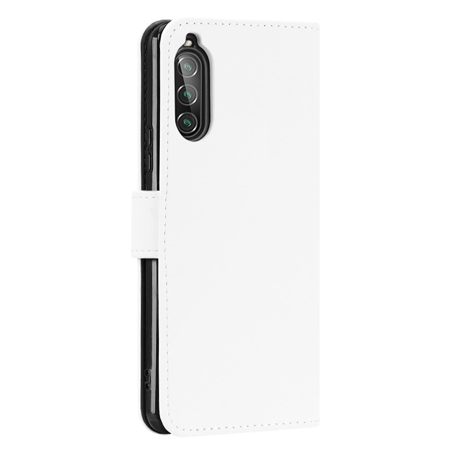 Bookcase Sony Xperia 10 II Hoesje Wit met Pasjeshouder