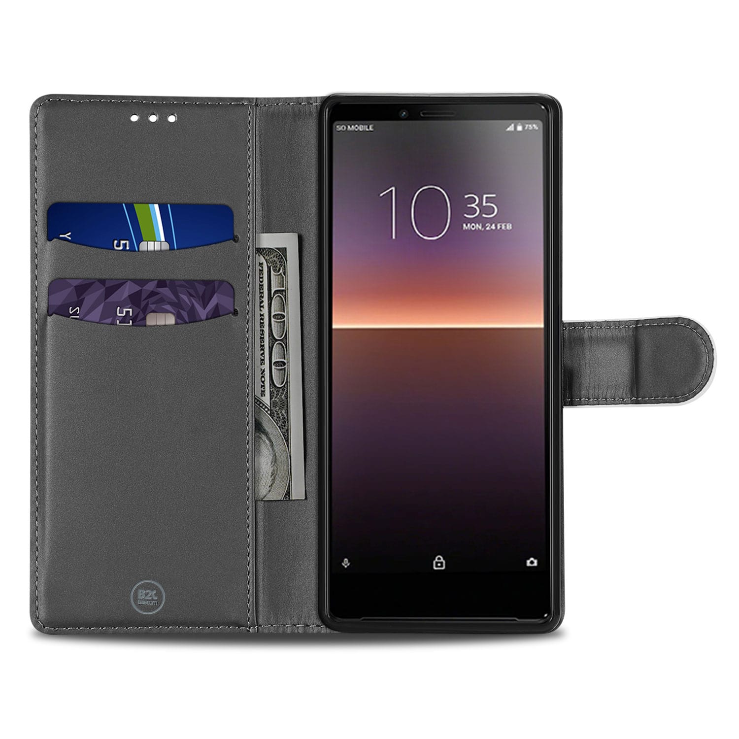 Bookcase Sony Xperia 10 II Hoesje Wit met Pasjeshouder