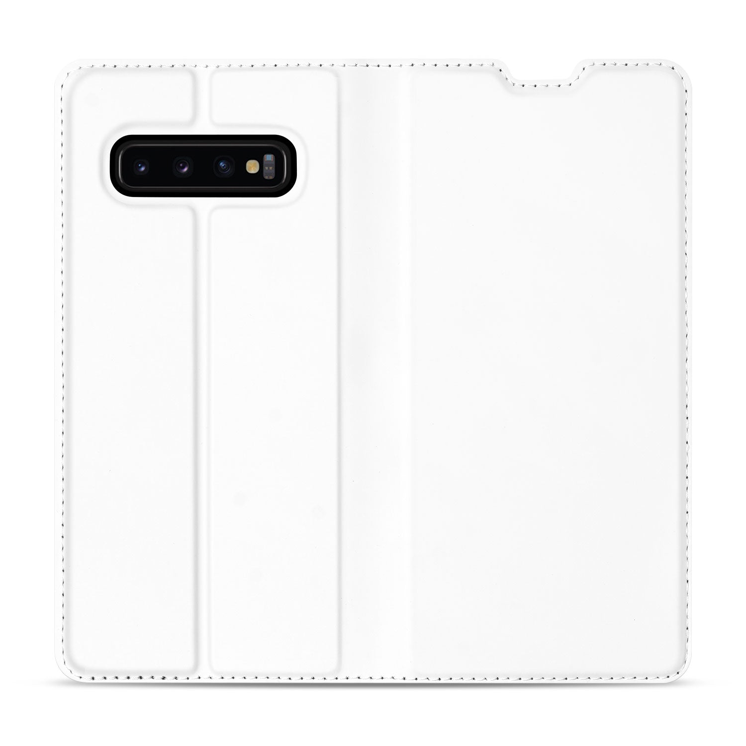 Samsung Galaxy S10 Plus Stand Case Hoesje Wit met Pashouder