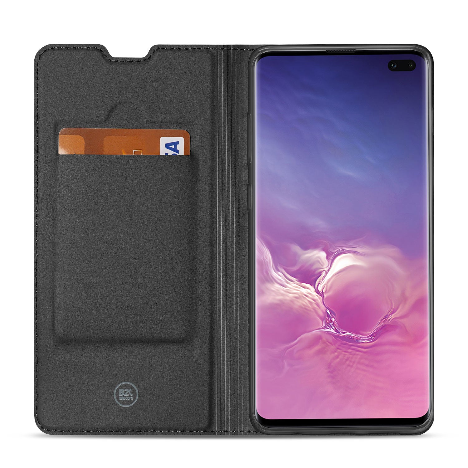 Samsung Galaxy S10 Plus Stand Case Hoesje Wit met Pashouder