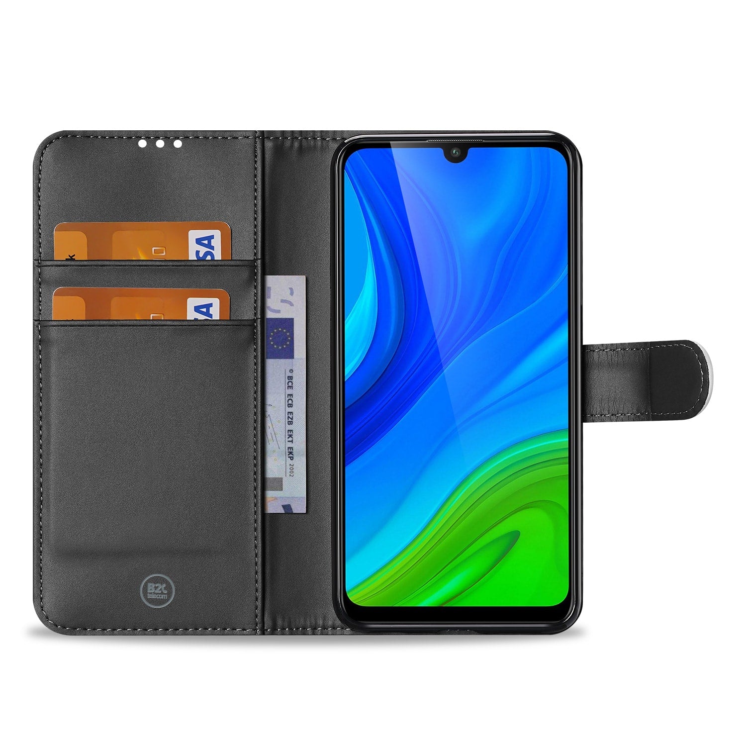 Book Case Huawei P Smart (2020) Hoesje Wit met Pasjeshouder