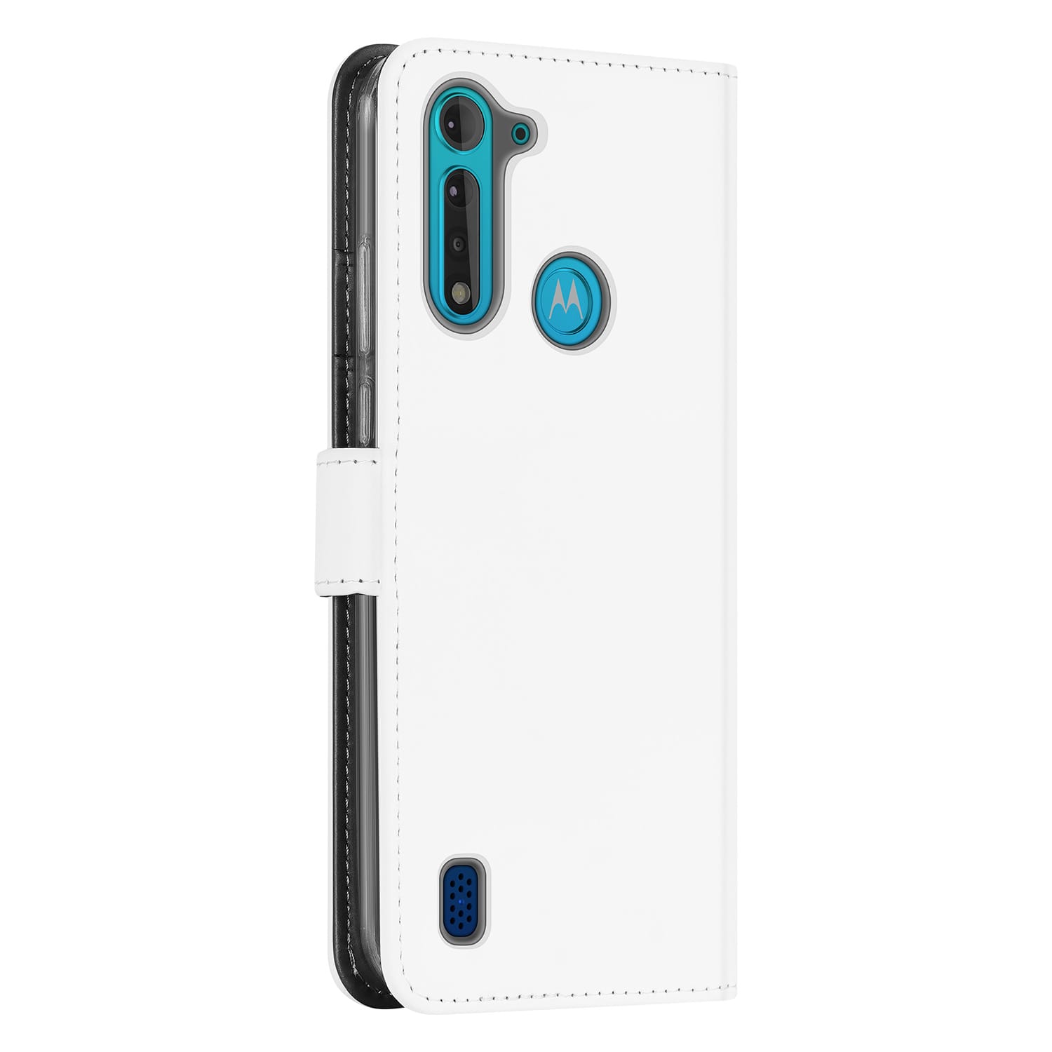 Hoesje Moto G8 Power Lite Wallet Case Wit met Pasjeshouder