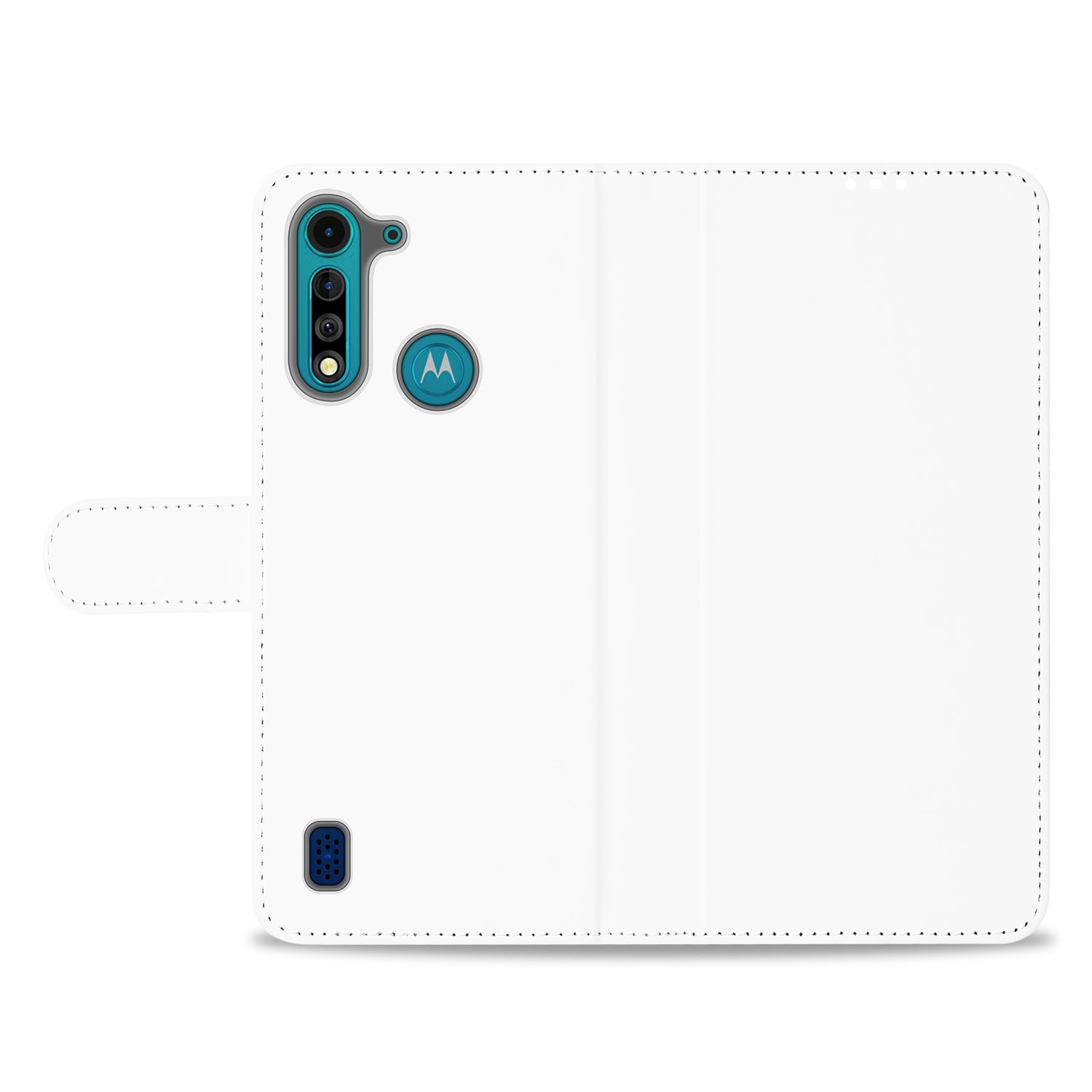 Hoesje Moto G8 Power Lite Wallet Case Wit met Pasjeshouder