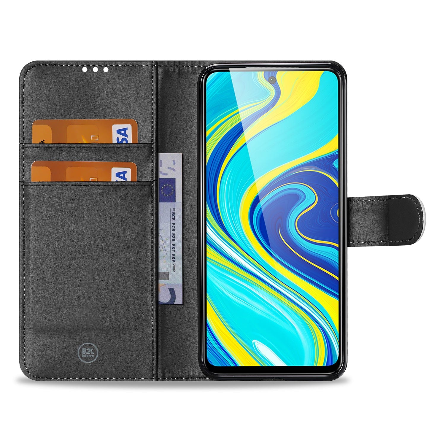 Wallet Case Xiaomi Redmi Note 9 Pro Wit met Pasjeshouder