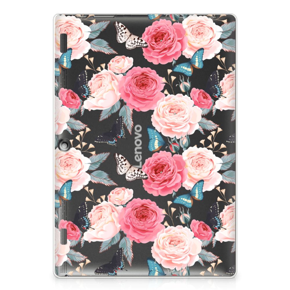Lenovo Tab 10 | Tab 2 A10-30 Siliconen Hoesje Butterfly Roses - B2C Telecom