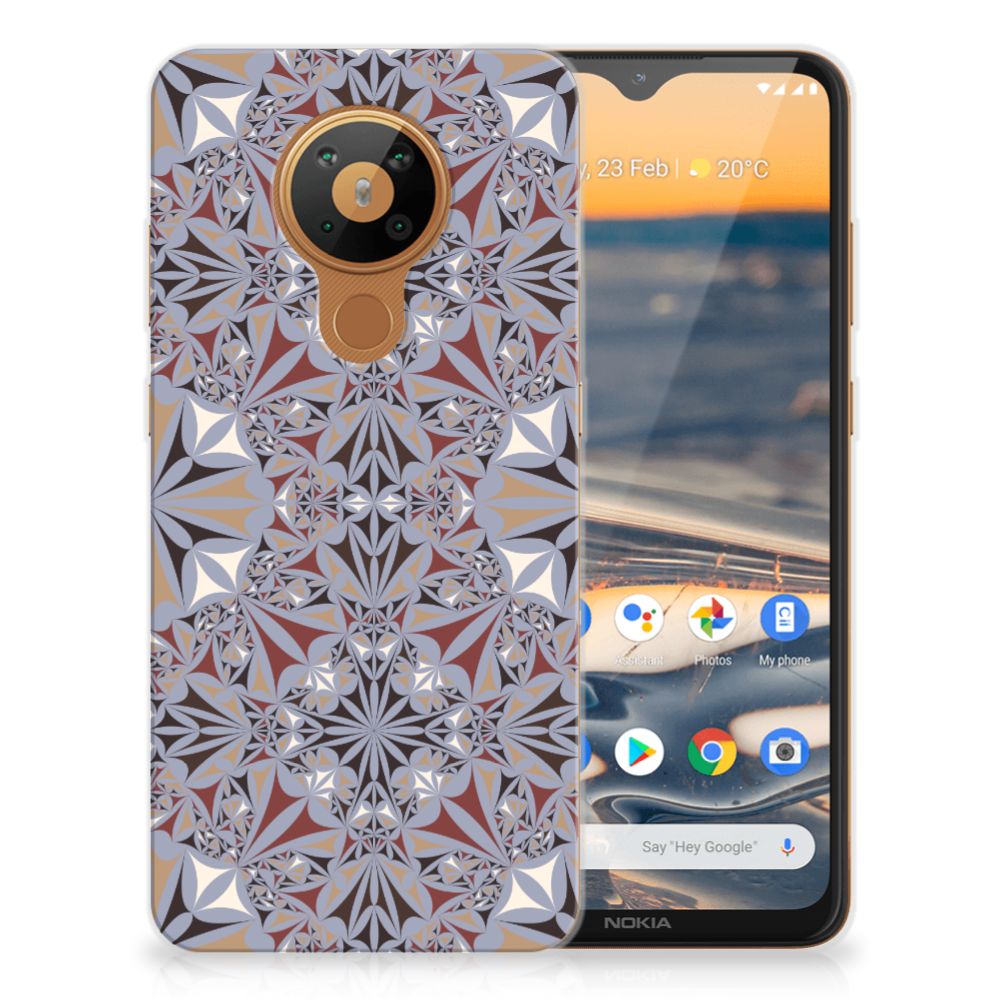 Nokia 5.3 TPU Siliconen Hoesje Flower Tiles B2C Telecom