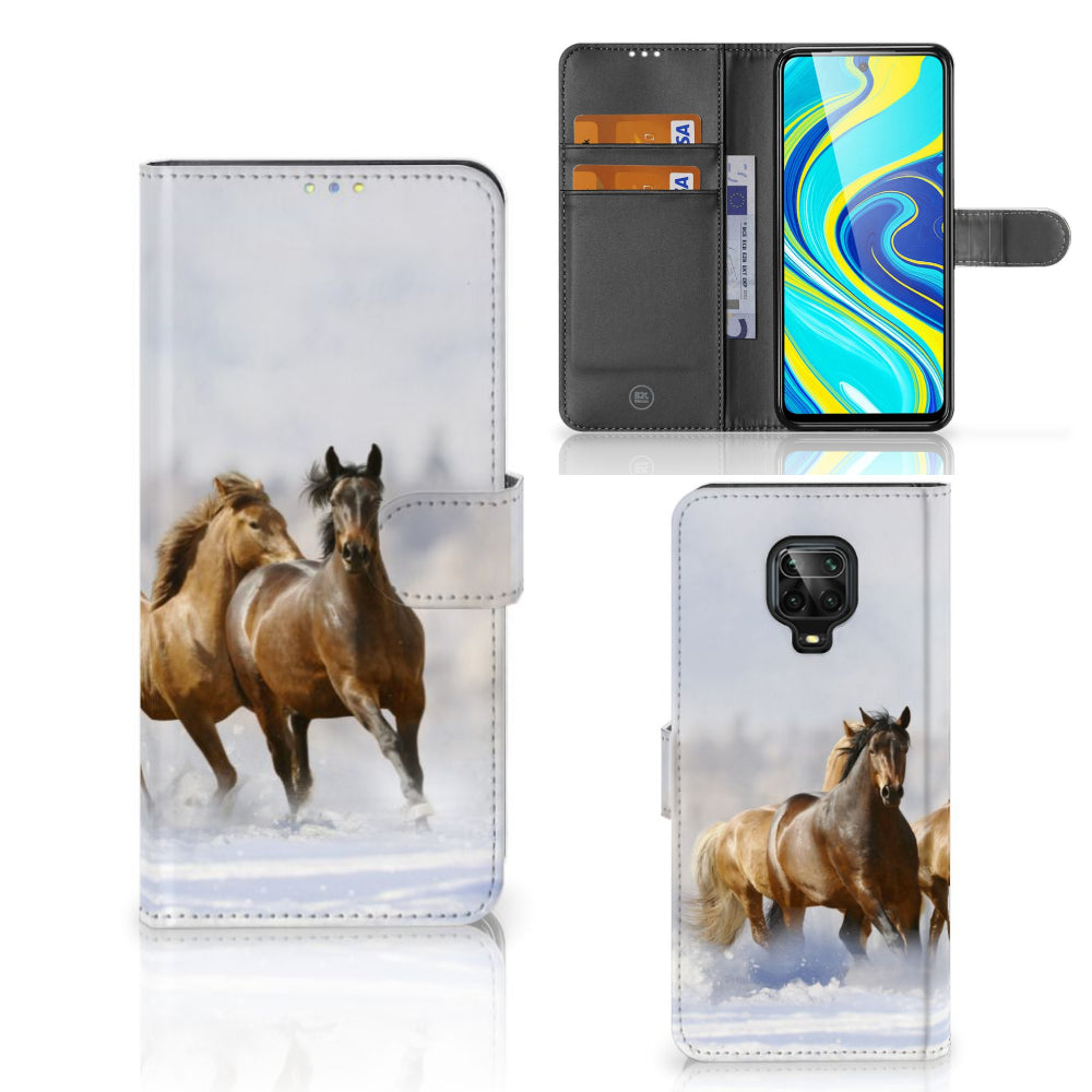 Xiaomi Redmi Note 9 Pro | Note 9S Telefoonhoesje met Pasjes Paarden