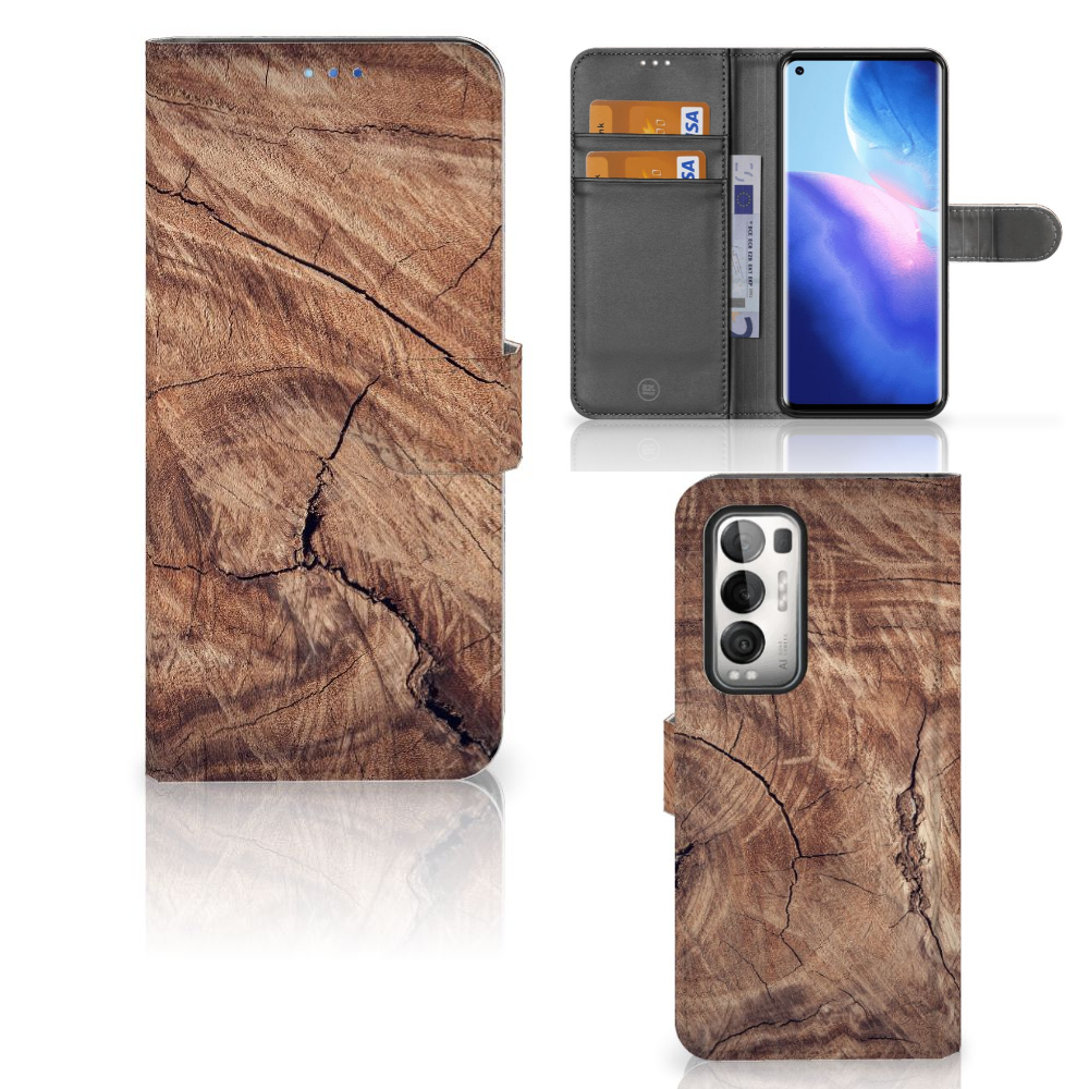 OPPO Find X3 Neo 5G Book Style Case Tree Trunk