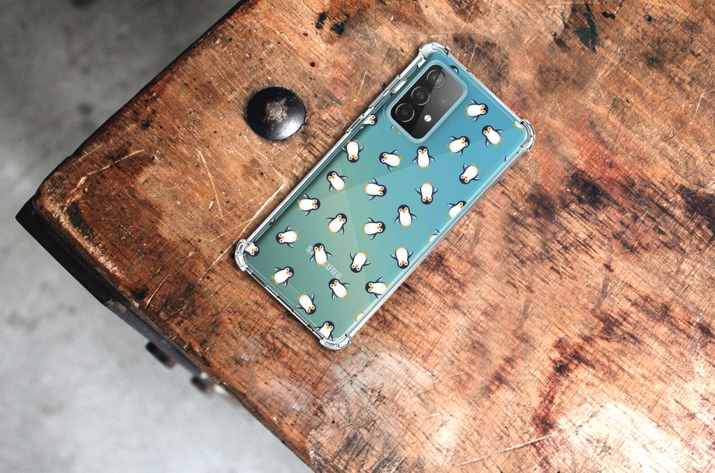 Doorzichtige Silicone Hoesje voor Samsung Galaxy A52 4G/5G Pinguïn - B2C Telecom