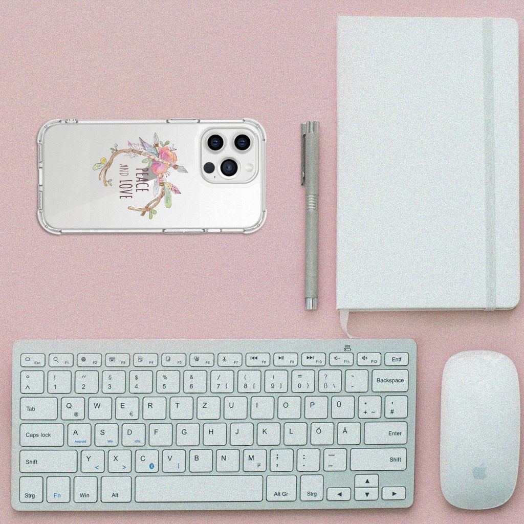 iPhone 13 Pro Max Stevig Bumper Hoesje Boho Text - B2C Telecom