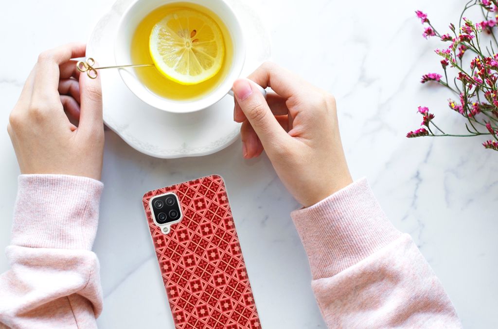 Samsung Galaxy A12 TPU bumper Batik Rood