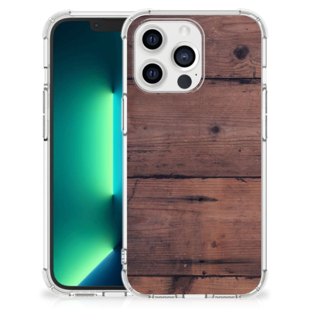 iPhone 13 Pro Max Stevig Telefoonhoesje Old Wood - B2C Telecom