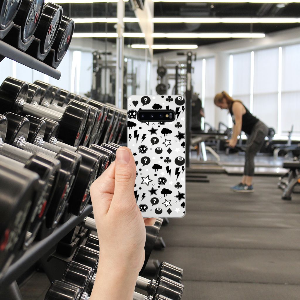 Silicone Back Case Samsung Galaxy S10 Silver Punk