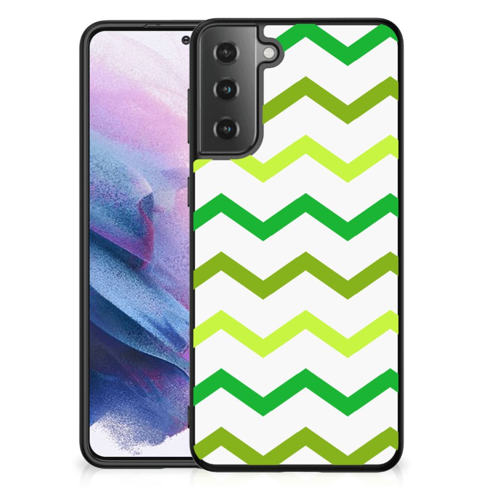 Samsung Galaxy S21 Plus Back Case Zigzag Groen