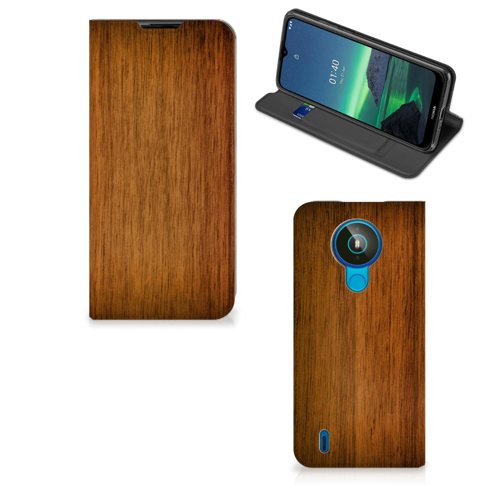 Nokia 1.4 Book Wallet Case Donker Hout