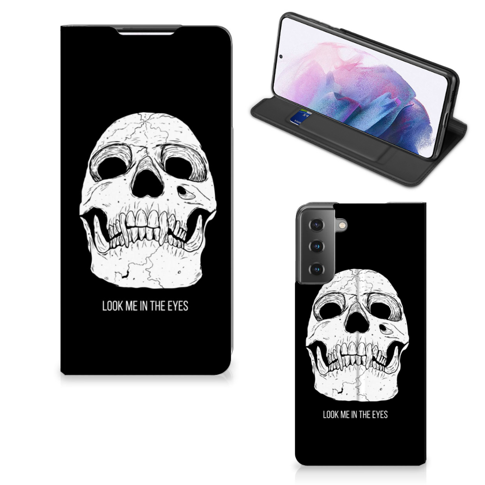 Mobiel BookCase Samsung Galaxy S21 Plus Skull Eyes - B2C Telecom