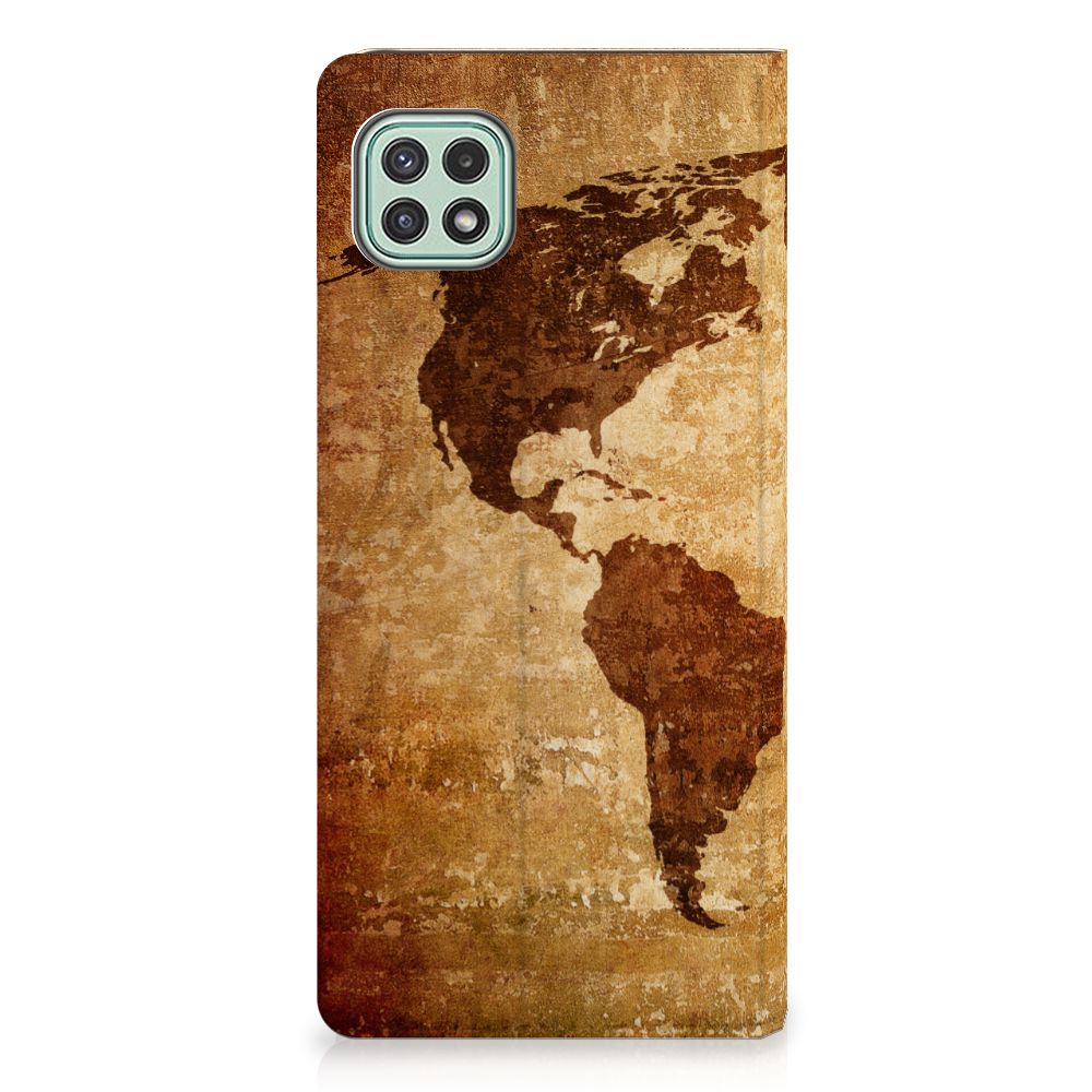 Samsung Galaxy A22 5G Book Cover Wereldkaart - B2C Telecom