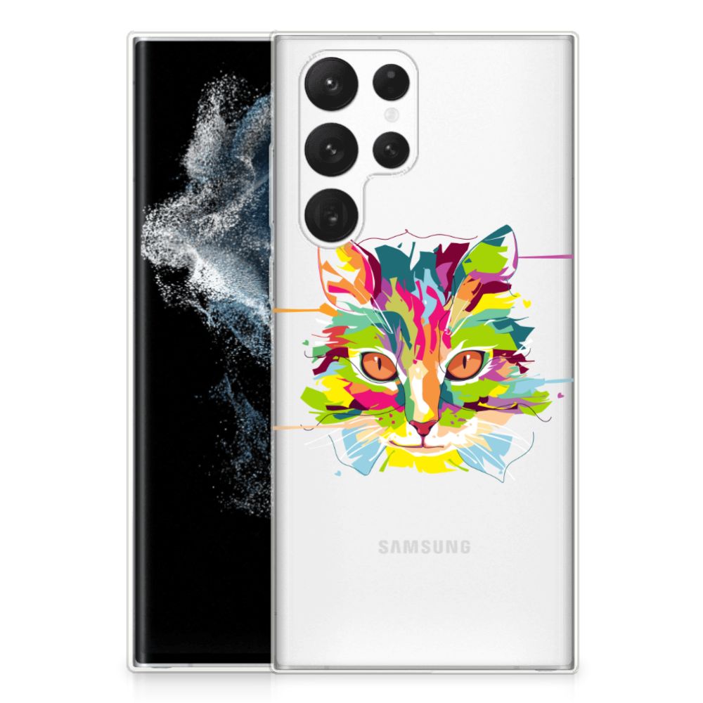 Samsung Galaxy S22 Ultra Telefoonhoesje met Naam Cat Color B2C Telecom