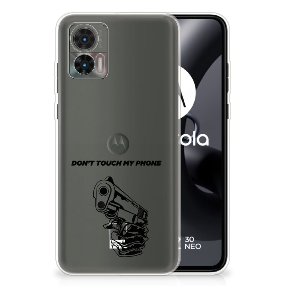 Motorola Edge 30 Neo Silicone-hoesje Gun Don't Touch My Phone B2C Telecom